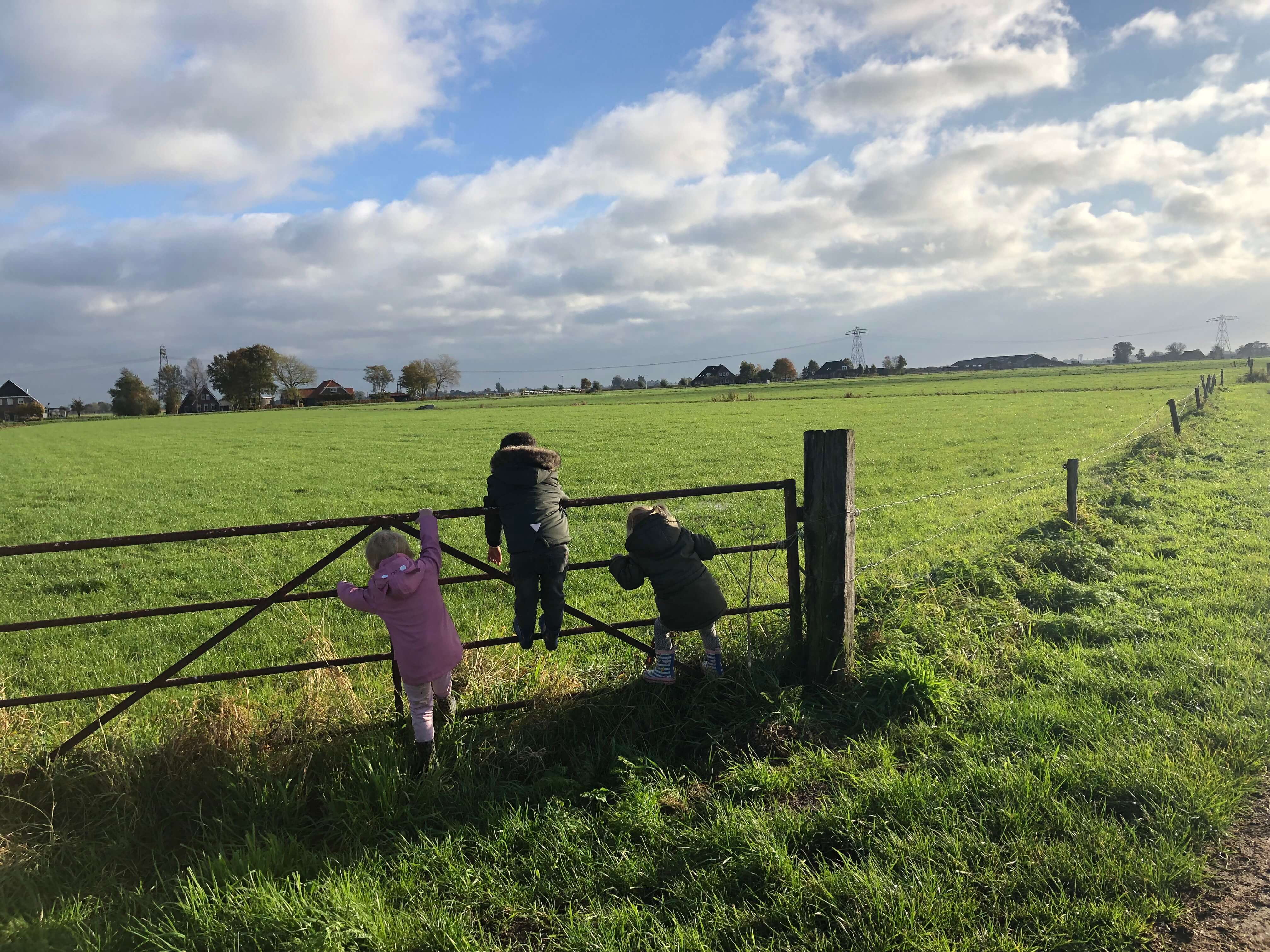 wandelen en spelen in de herfst